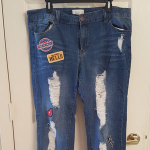 FOREVER 21 Jeans Stretch 14 Distressed 5 Pocket